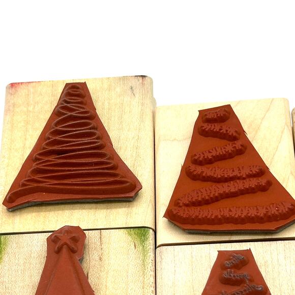 Stampin' Up! Trim The Tree Rubber Stamps Christmas Holiday Joy Modern 2005 (6) - Picture 4 of 13